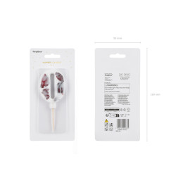 Narozeninová svíčka číslo '0', bílá s okvětními lístky